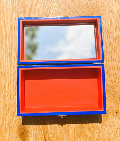 Handmade Chamakpatti Jewelry Box (Blue) - Truck'r