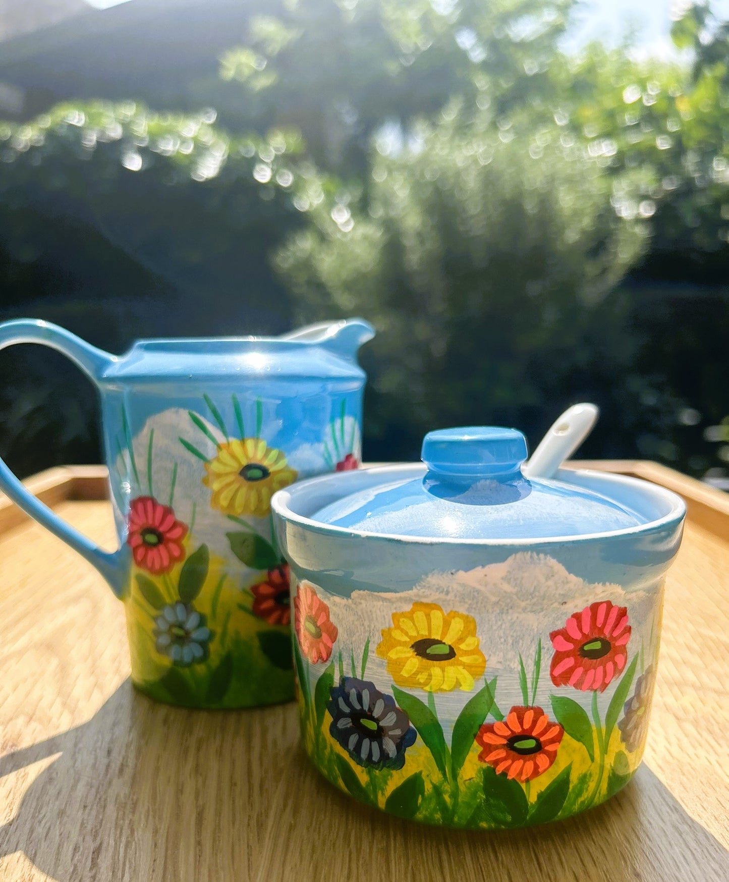 Handpainted Milk And Sugar Pot - Truck'r