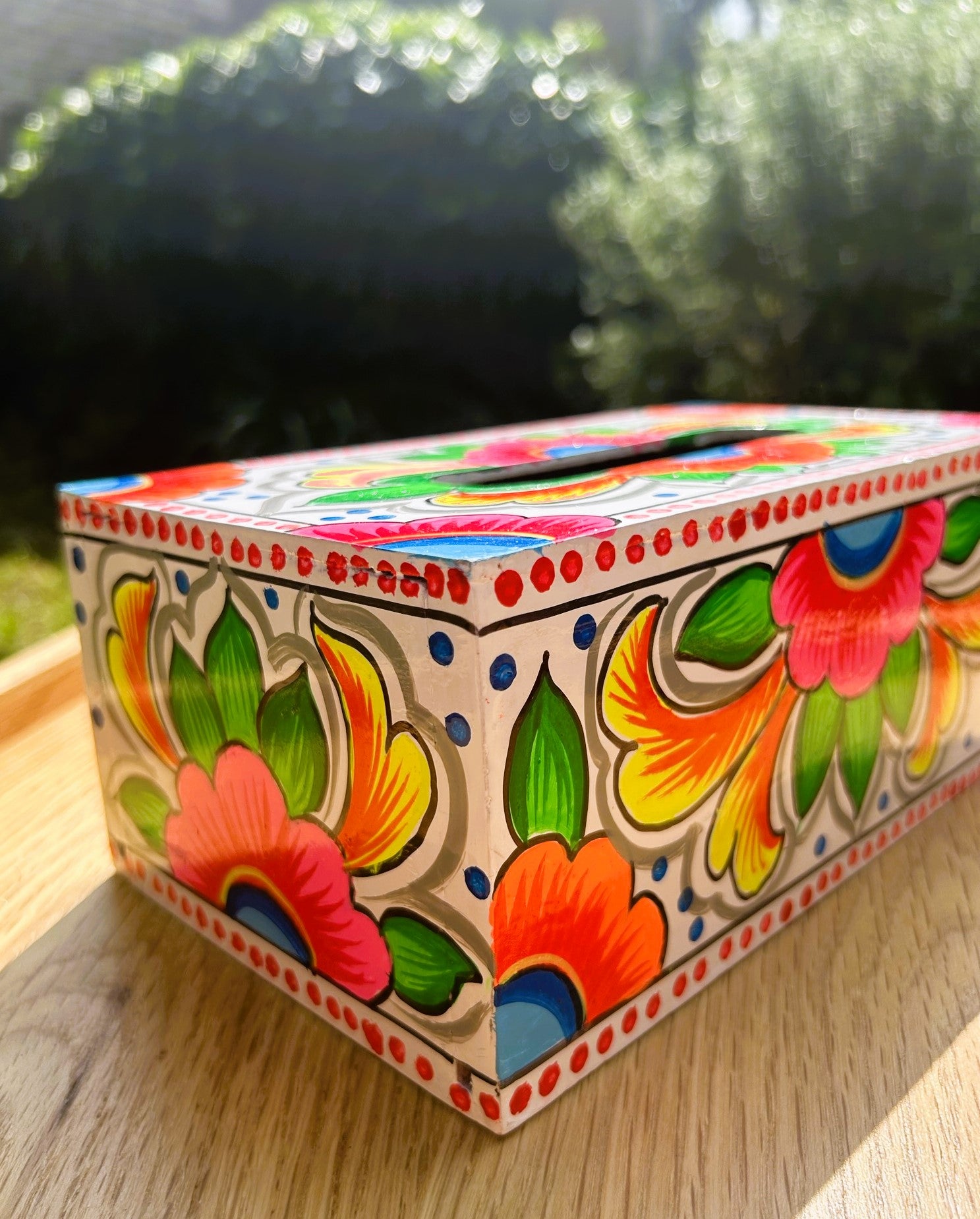 Handpainted Tissue Box Cover - Truck'r