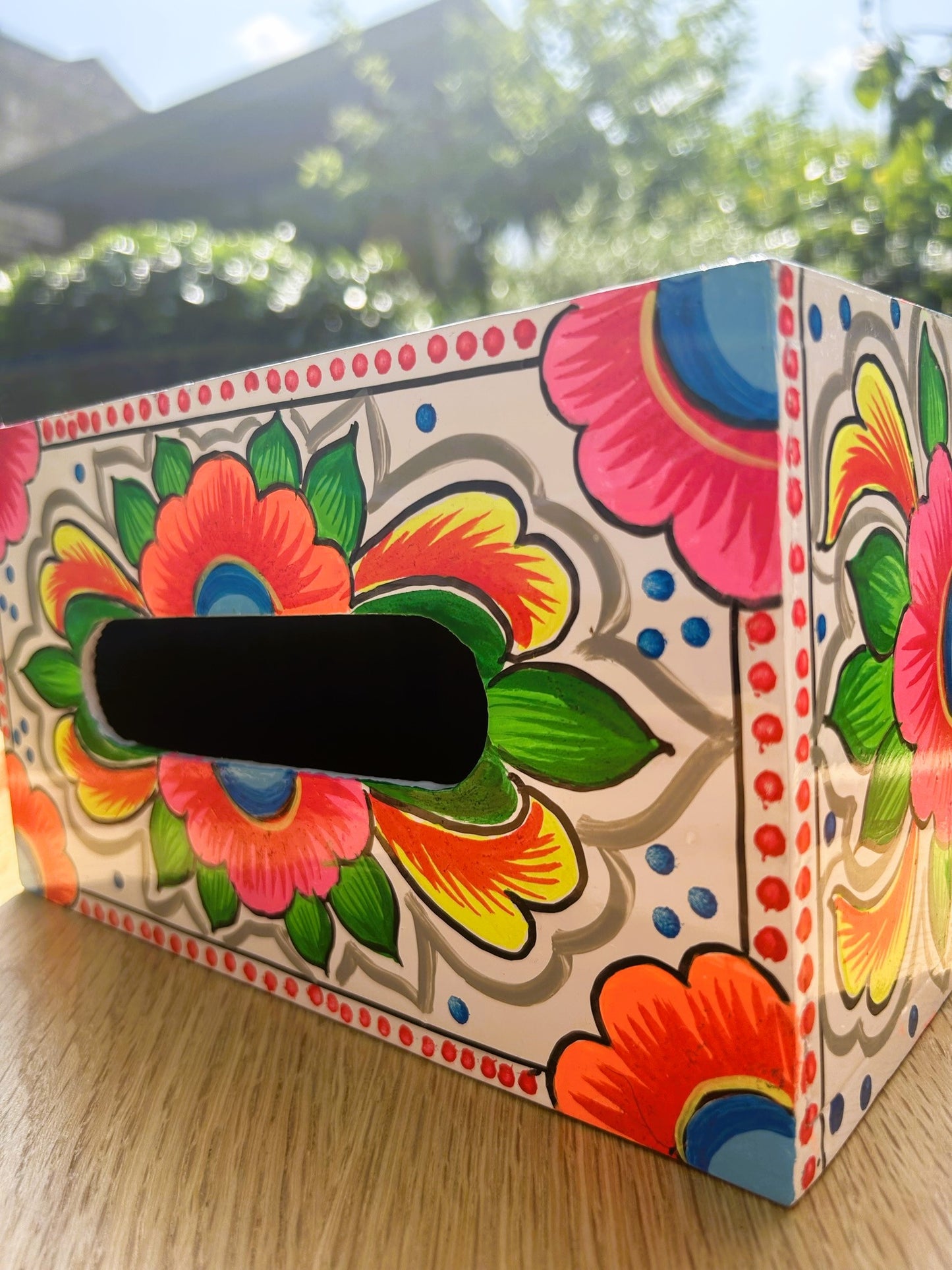 Handpainted Tissue Box Cover - Truck'r