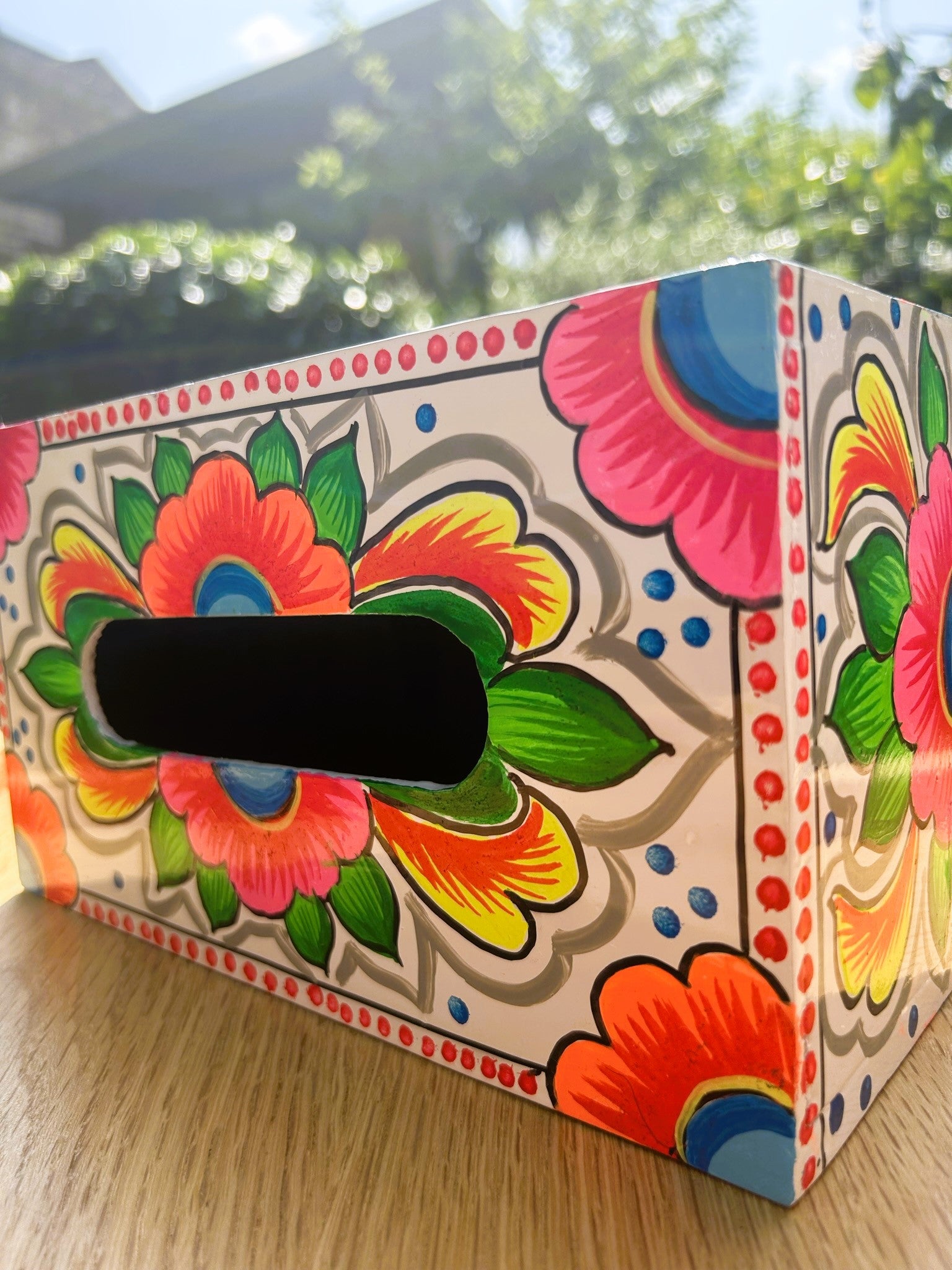Handpainted Tissue Box Cover - Truck'r