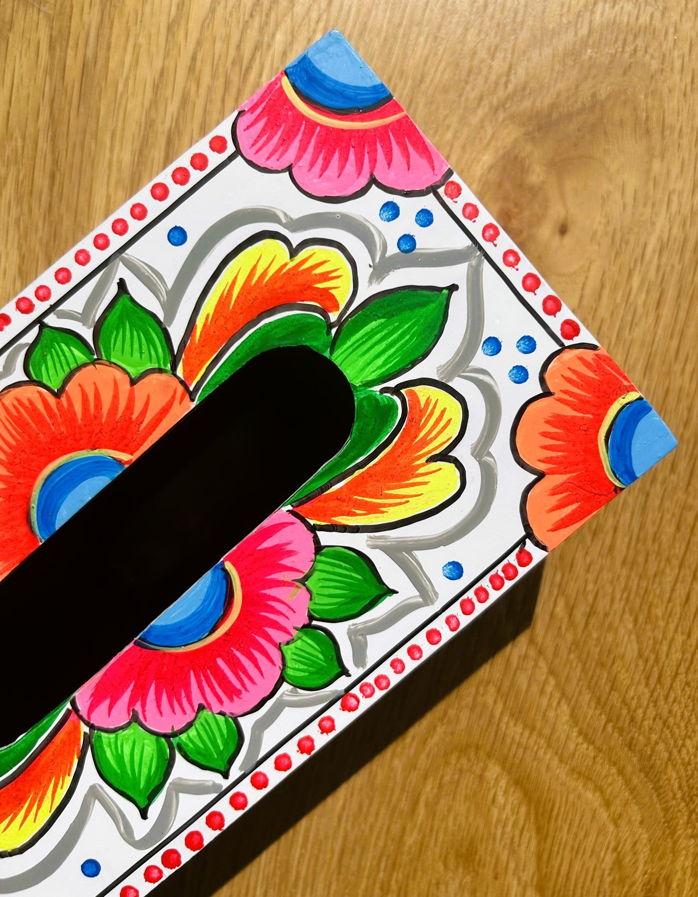 Handpainted Tissue Box Cover - Truck'r