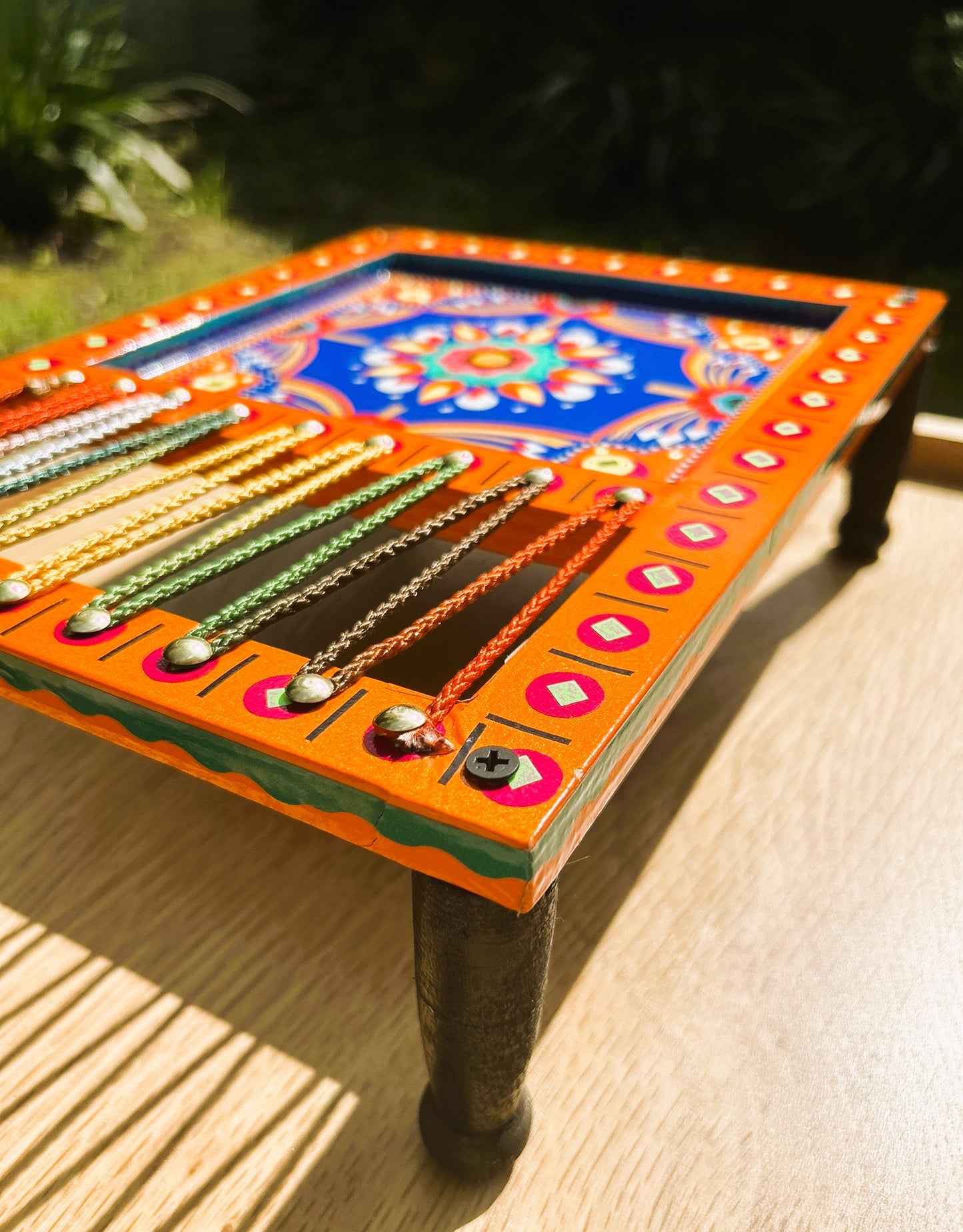 Wooden Truck Art Charpai (Orange) - Truck'r