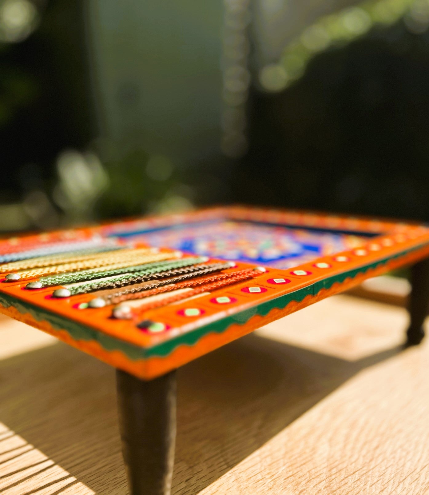 Wooden Truck Art Charpai (Orange) - Truck'r